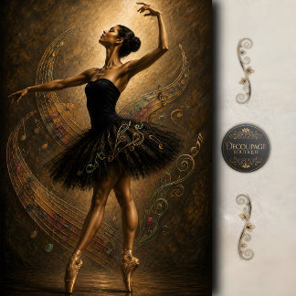 Ballett-Decoupage 'Melodie in Bewegung' Seidenpapier
