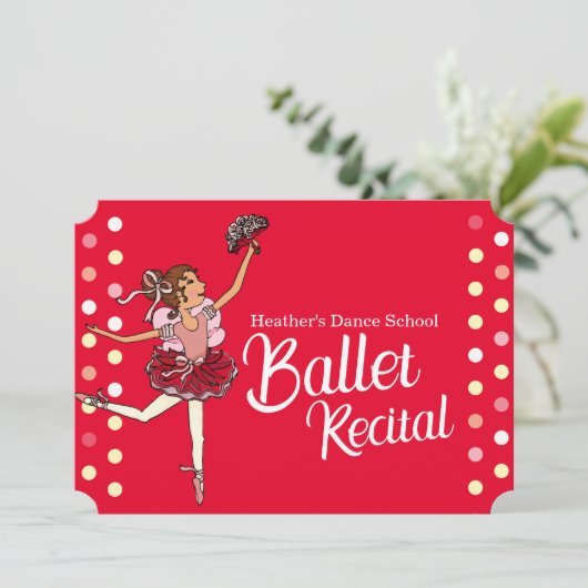 Ballett Erwägung Kinder Ballerina Einladung (Stehend Vorderseite)