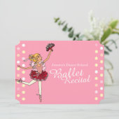 Ballett Erwägung Kinder Ballerina rosa Einladungen (Stehend Vorderseite)