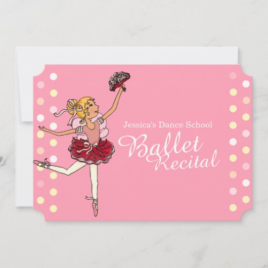 Ballett Erwägung Kinder Ballerina rosa Einladungen (Vorderseite)