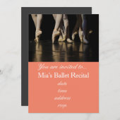 Ballett Erwägung Konzert Rosa Ballerina Einladung (Vorne/Hinten)