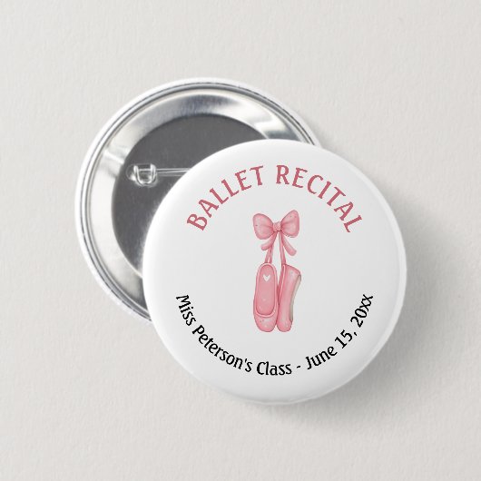 Ballett Erwägung Rosa Schuhe Gastgeschenk Button (Vorne & Hinten)