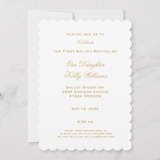 Ballett-Erwägung Tänzer Ballerina Quote-Tanz Einladung (Rückseite)