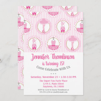 Ballett Geburtstag Einladung Pink Ballerina Tänzer