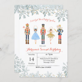 Ballett Glitzer Silver Birthday Einladen Nutcracke Einladung