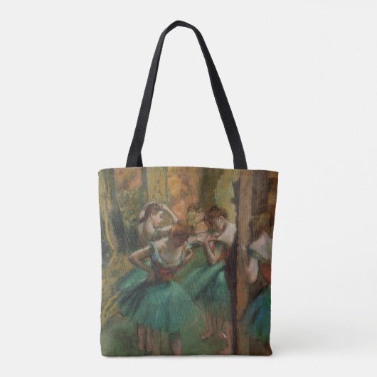 Ballett-Grafik-Tänzer rosa und grüner Edgar Degas Tasche (Rückseite)