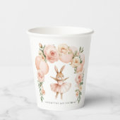 Ballett-Häschen-Geburtstags-Blumenbogen-Papierbech Pappbecher (Rückseite)
