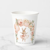 Ballett-Häschen-Geburtstags-Blumenbogen-Papierbech Pappbecher (Vorderseite)