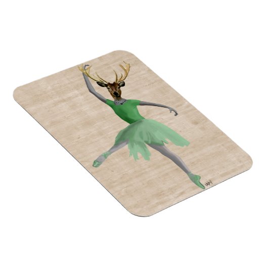 Ballett Hirsch in Grün 2 Magnet (Rechte Seite)