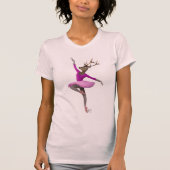 Ballett Hirsch in Rosa T-Shirt (Vorderseite)