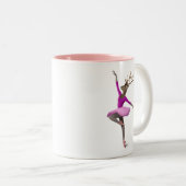 Ballett Hirsch in Rosa Zweifarbige Tasse (VorderseiteRechts)