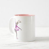 Ballett Hirsch in Rosa Zweifarbige Tasse (Vorderseite Links)
