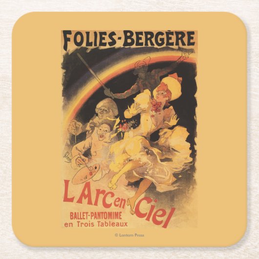 Ballett L'Arc-en-Ciel bei Folies-Bergere Rechteckiger Pappuntersetzer (Vorderseite)