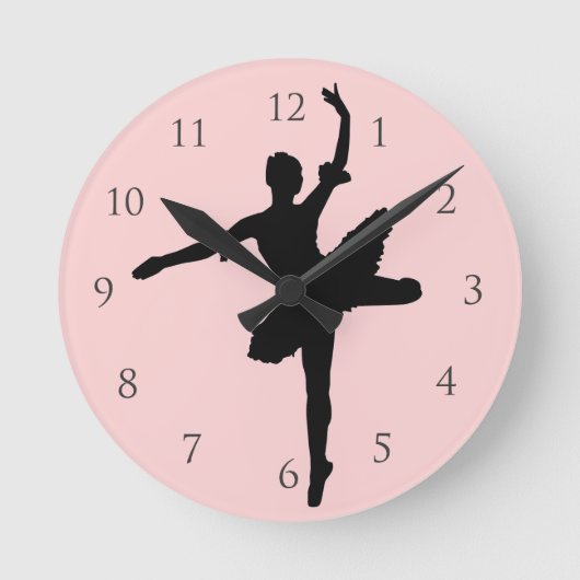 Ballett mit Zahlen Runde Wanduhr (Vorderseite)