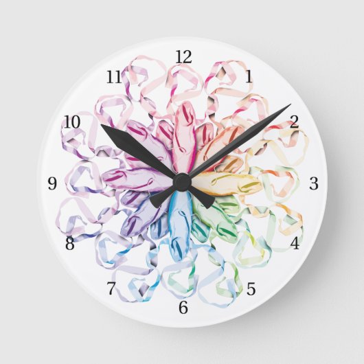 Ballett-Muster (Spektral) Runde Wanduhr (Vorderseite)