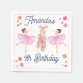 Ballett Niedlich Pastel Ballerina Geburtstag Serviette (Vorderseite)