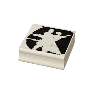 Ballett-Paar in Schwarz und Weiß Gummistempel