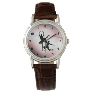 Ballett-Paar tanzt mit rosa Akzent Armbanduhr