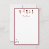 Ballett Pink Ballerinas Tanzmuster Dankeskarte (Vorderseite)