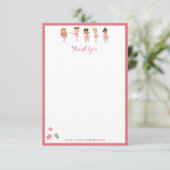 Ballett Pink Ballerinas Tanzmuster Dankeskarte (Stehend Vorderseite)