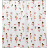 Ballett Pink Ballerinas Tanzmuster Duschvorhang (Vorderseite)