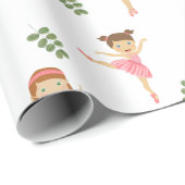 Ballett Pink Ballerinas Tanzmuster Geschenkpapier (Rolleneckpunkt)