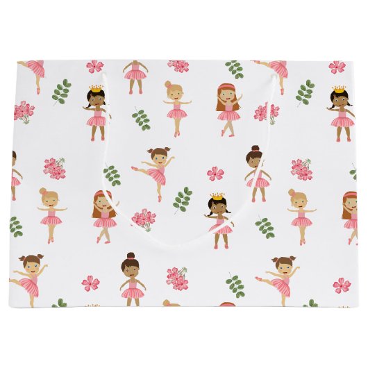 Ballett Pink Ballerinas Tanzmuster Große Geschenktüte (Vorderseite)