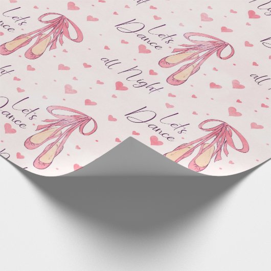 Ballett Pointe Schuhe auf hellem Hintergrund Geschenkpapier (Ecke)