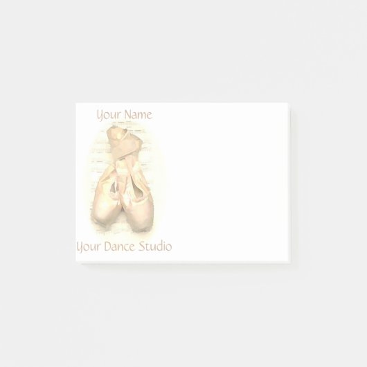 Ballett Pointe Schuhe malten personalisiert Post-it Klebezettel (Vorderseite)