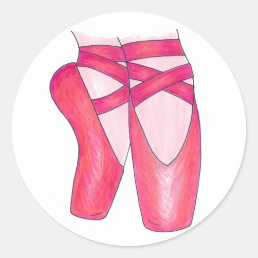 Ballett Pointe Toe Shoes Ballerina Tanzlehrer Runder Aufkleber (Vorderseite)