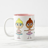 Ballett-Positions-Tasse - niedliche Ballerinen Zweifarbige Tasse (Links)