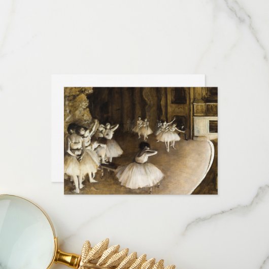 Ballett-Probe auf Bühne von Edgar Degas Dankeskarte (Vorderseite/Rückseite Beispiel)
