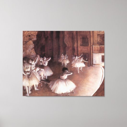 Ballett-Probe auf der Bühne von Edgar Degas Leinwanddruck (Vorderseite)