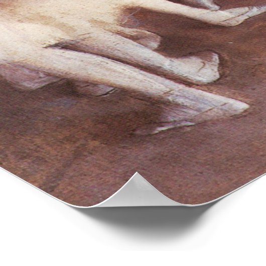 Ballett-Probe auf der Bühne von Edgar Degas Poster (Ecke)