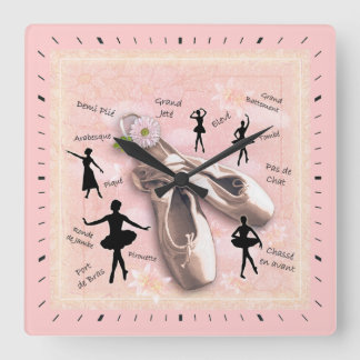 Ballett Quadratische Wanduhr
