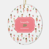 Ballett Rosa Ballerinas Tanzpattern Girl Keramik Ornament (Links)