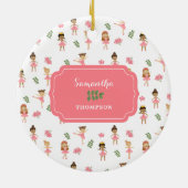Ballett Rosa Ballerinas Tanzpattern Girl Keramik Ornament (Hinten)