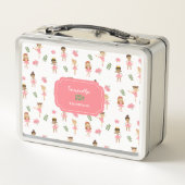 Ballett Rosa Ballerinas Tanzpattern Girl Metall Brotdose (Rückseite)