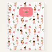 Ballett Rosa Ballerinas Tanzpattern Girl Notizblock (Vorderseite)