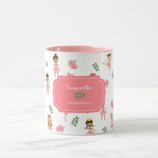 Ballett Rosa Ballerinas Tanzpattern Girl Tasse (Zentrum)