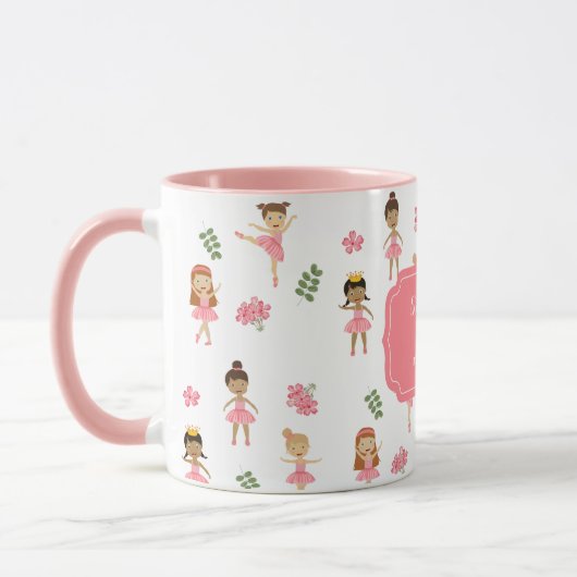 Ballett Rosa Ballerinas Tanzpattern Girl Tasse (Links)
