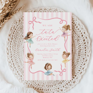 Ballett Rosa Mädchen Schleife Ballerina Baby Showe Einladung