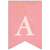 Ballett-Rosa mit Gold spielt alles Gute zum Wimpelkette (Dritte Fahne)