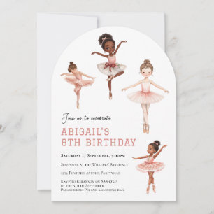 Ballett Rosa Tutu Ballerina Mädchen - 8. Geburtsta Einladung
