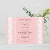 Ballett Rosa und Vintage Hochzeitsfeier Einladung (Stehend Vorderseite)