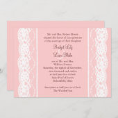 Ballett Rosa und Vintage Hochzeitsfeier Einladung (Vorne/Hinten)