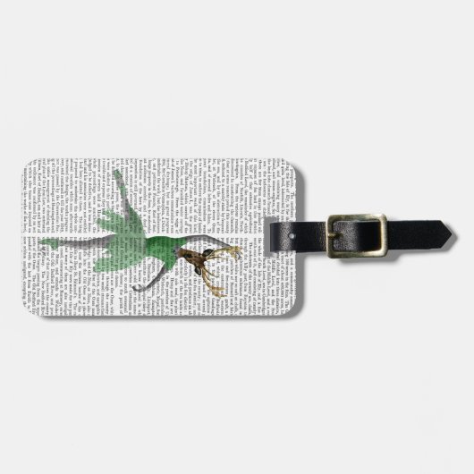 Ballett-Rotwild im Grün Gepäckanhänger (Vorderseite horizontal)