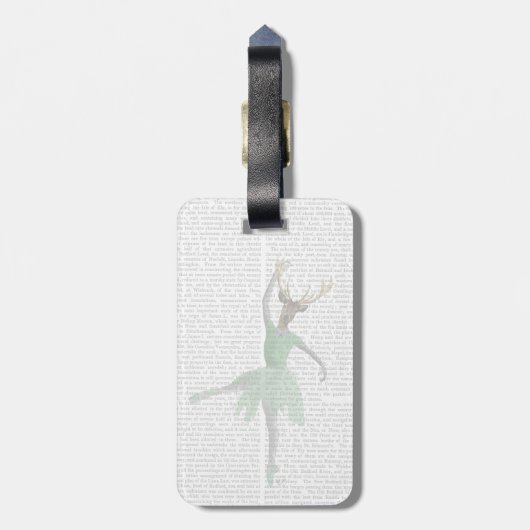 Ballett-Rotwild im Grün Gepäckanhänger (Rückseite vertikal)