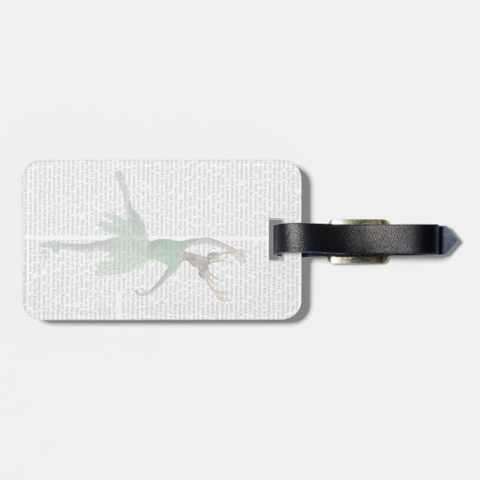 Ballett-Rotwild im Grün Gepäckanhänger (Rückseite horizontal)