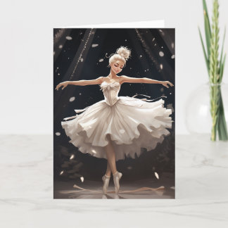 Ballett Schneekönigin Schneeflocke Ballerina Weihn Feiertagskarte